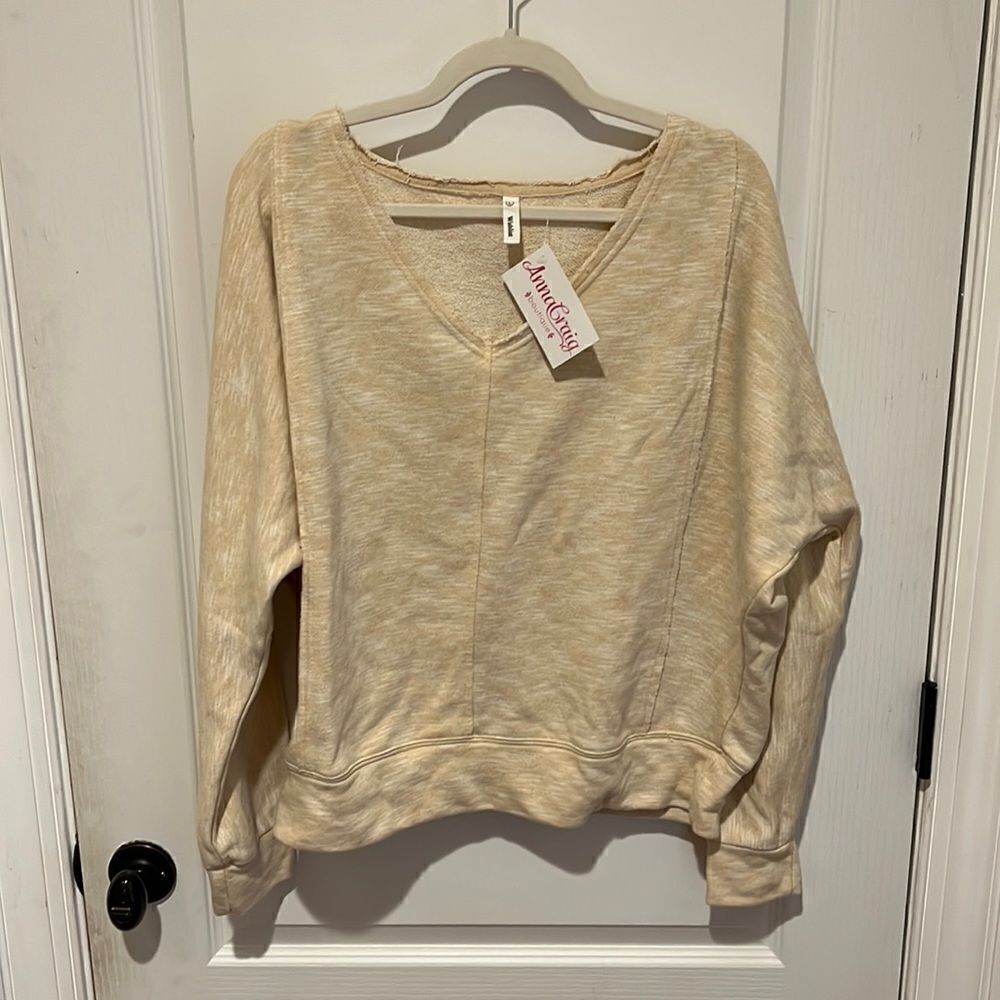 New Wishlist Oatmeal  Raw Edge Sweatshirt